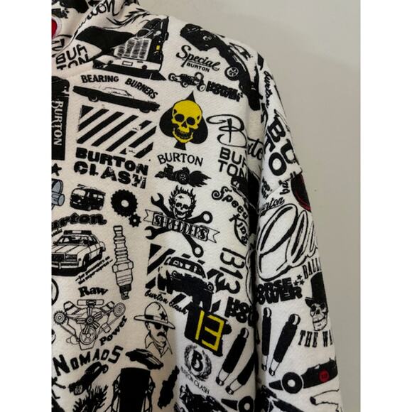 Burton Hoodie Hooded Sweatshirt Graphic Print Y2K Full Zip Mens Large - Picture 6 of 8